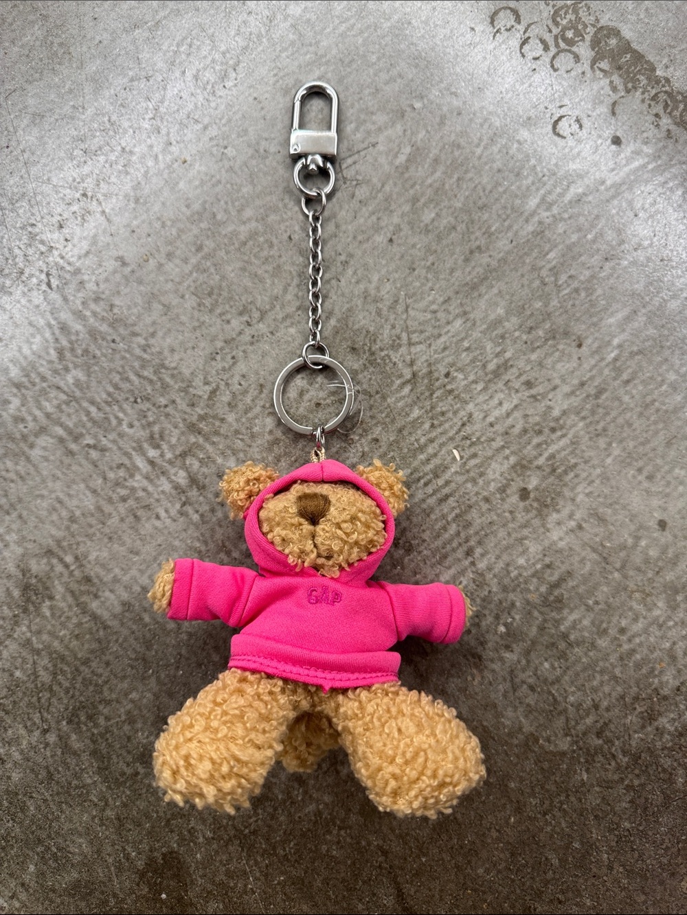 GAP Pink Hoodie Teddy Bear Keychain